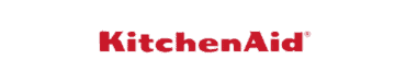 KitchenAid logo in bold red text on a light gray background, ideal for appliance repair and installation branding.