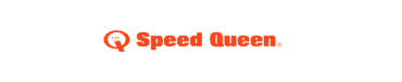 The image shows the Speed Queen logo with an orange "Q" symbol and "Speed Queen" in bold orange text, ideal for appliance repair and installation businesses.
