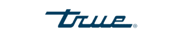 The image shows the word "true" in a stylized blue lowercase font on a light gray background, resembling branding for appliance repair and installation services.