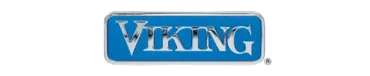 Blue and silver rectangular logo with "VIKING" in bold, white capitals—perfect for appliance repair and installation branding.