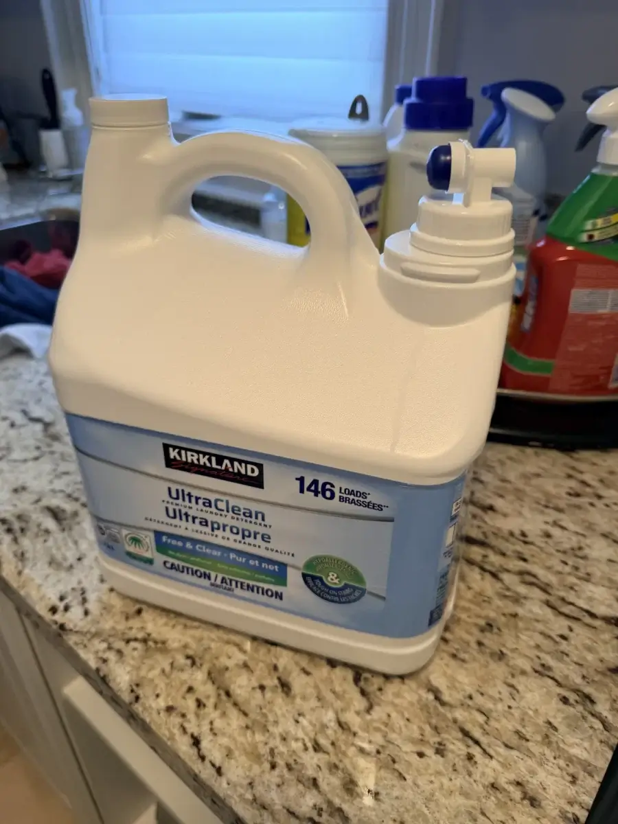 appliance repair large white bottle kirkland ultraclean laundry detergent sits k