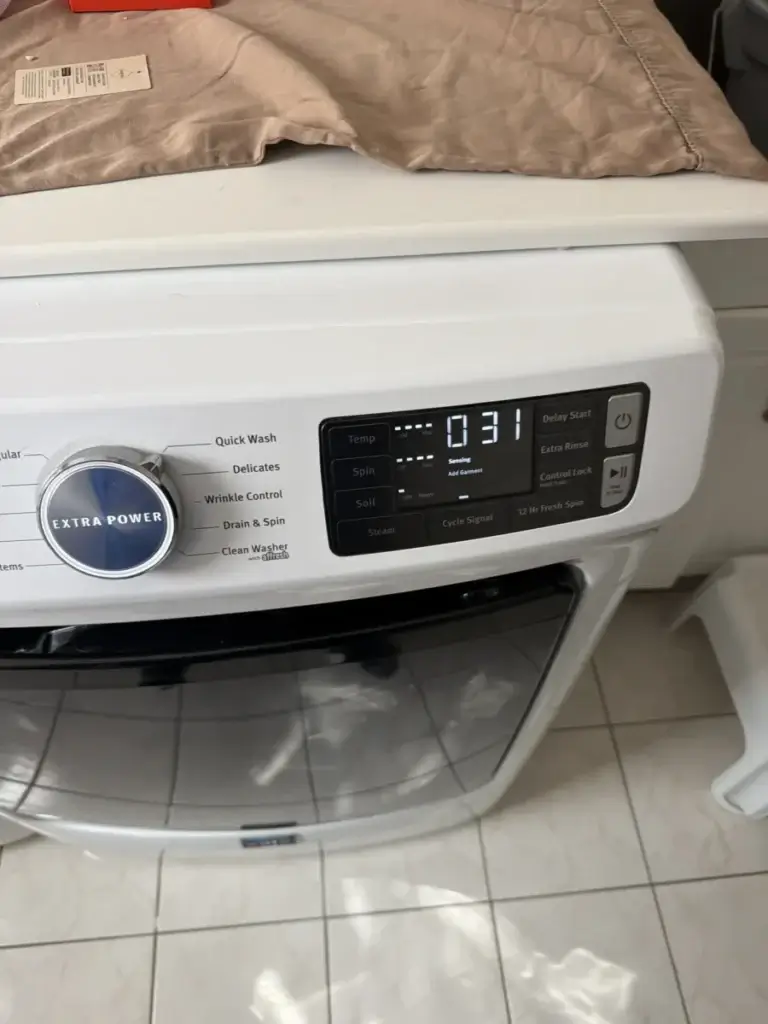 Maytag washer control panel - one of the models that can show the F9 E1 drain error