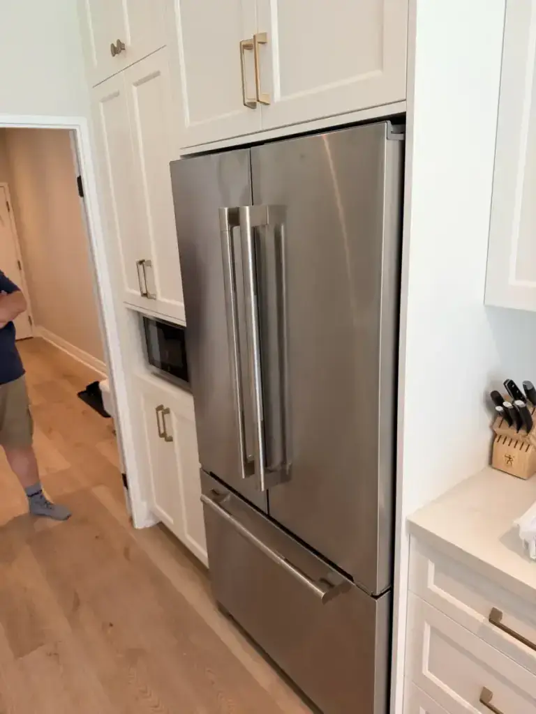 Stainless steel JennAir french-door refrigerator, an example of the premium built-in brands Appliance Forever repairs in Richmond Hill