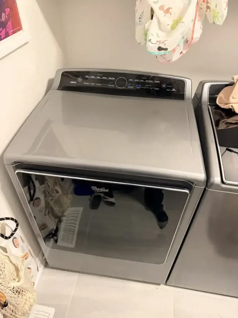 Whirlpool Cabrio dryer beside its matching washer - a typical setup we service in the GTA